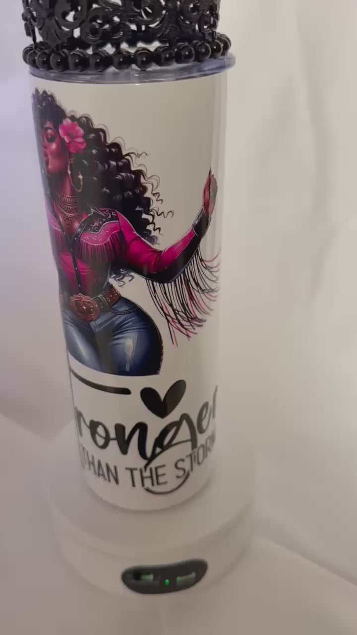 Stronger than the Storm with crown - 20 oz Insulated Tumbler